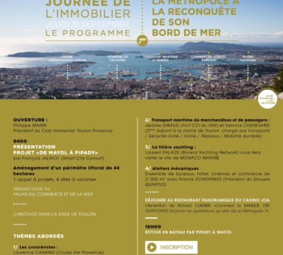 Programme 3È Journée Club Immobilier Toulon Provence 83000 Intervenants Antoine Viallet